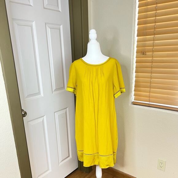 Anthropologie Maeve Verdet Gold Shift Pocket Dress. - Picture 1 of 11